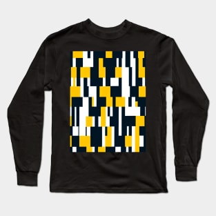 Yellow black and white abstract geometric pattern, Bauhaus style Long Sleeve T-Shirt